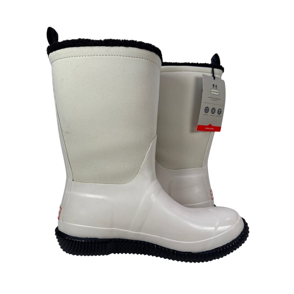 Hunter Original Slipper Snow Boot Womens 10 Insulated Foldable Cuff White Willow - Picture 4 of 12